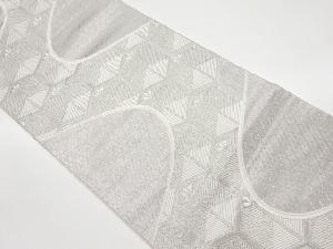 リサイクル　曲線に若松亀甲模様織出し袋帯